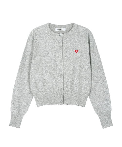 SIGNATURE HEART CARDIGAN [MELANGE GREY]