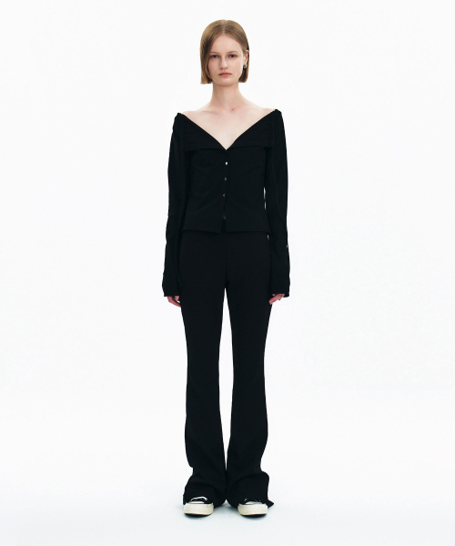 Брюки с пуговицами сзади (Black)