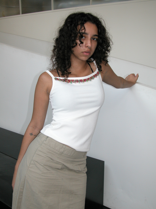 Floral Trim Noodle Strap