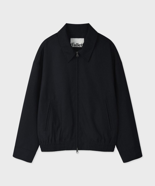 Оверсайз бомбер с двойной молнией Stripe Navy