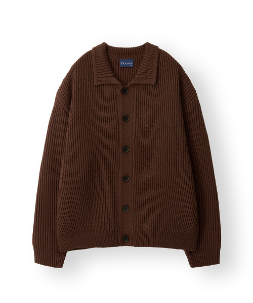 Heavy Niziu Wool Collar Cardigan [Brown]