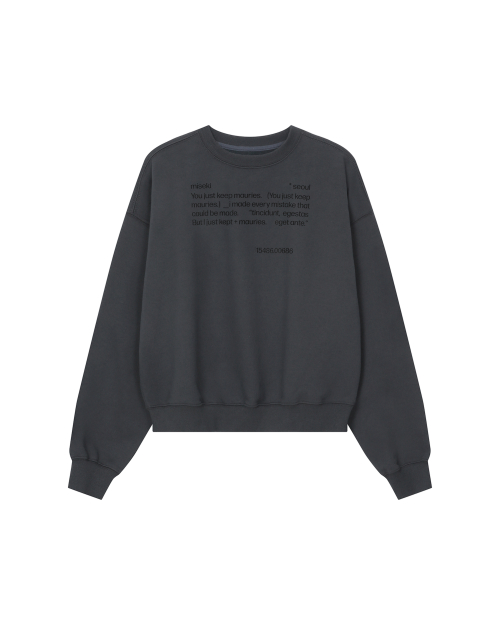 Quote sweat shirts CHARCOAL