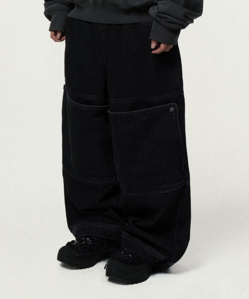 아이돈워너셀() Shelter Denim Pants Black 상품 이미지
