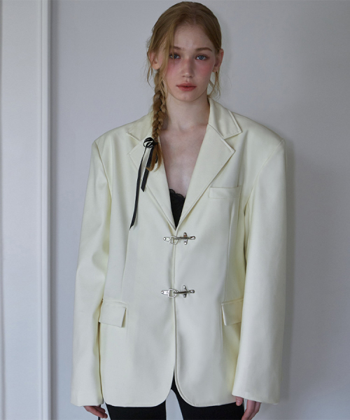 Buckle Overfit Jacket [Cream]