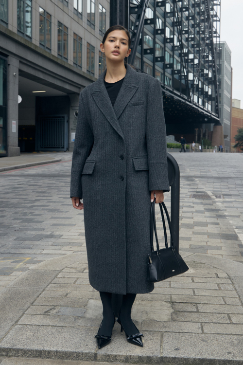 애프터아워즈(AFTERHOURS) TAILORED WOOL COAT (CHARCOAL PIN