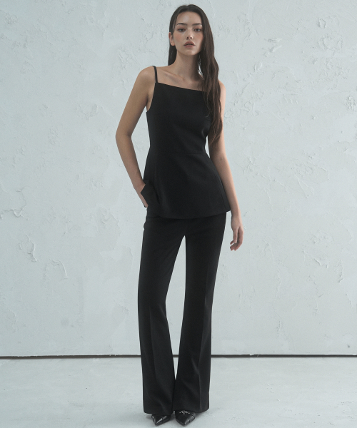 Jie Slender Slit Slacks BLACK