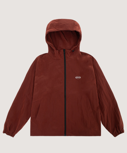 Nylon String Hood Windbreaker Jacket (Burgundy)
