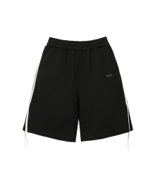 [레이 착용] W Ribbon Tape Bermuda Shorts - Black