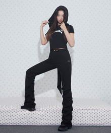 [레이 착용] W Shirring Long Pants - Black