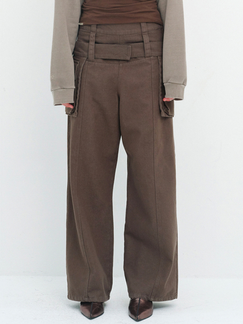 ★CERRIC★BELT BAG LAYERED PANTS★1429★Khaki★韓国★大人気 세릭(CERRIC) BELT BAG LAYERED PANTS / KHAKI - 사이즈 & 후기