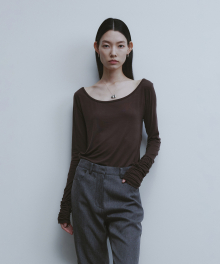 Ballerina long Jersey Top-Brown