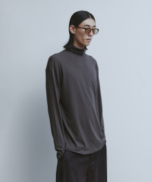 Finger Hole L/S T-shirt-Charcoal Grey