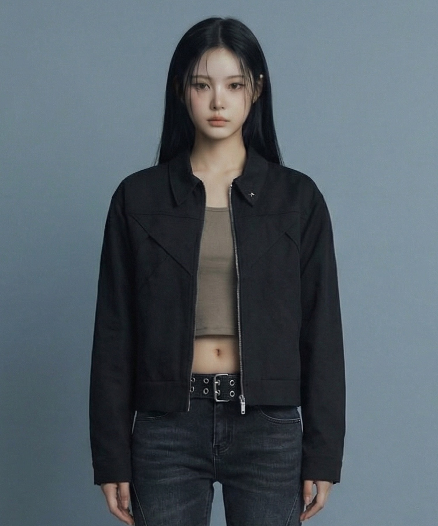 Womens Cut Circle Jacket (Black)