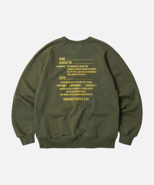 SERVICE LABEL SWEATSHIRT _ OLIVE