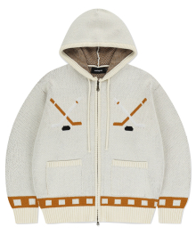 HOCKEY KNIT ZIP-UP HOODIE IVORY(MG2EFMK693A)