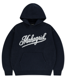 SCRIPT LOGO KNIT HOODIE NAVY(MG2EFMK640A)