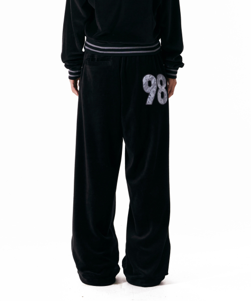 ◆AAKAM◆ 98 Patch Velour Pants Black ☆AAKAM☆ 98 Patch Velour Pants 3colors 【送料0/関税0