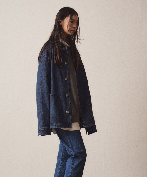 W Out Pocket Denim Indigo Jacket