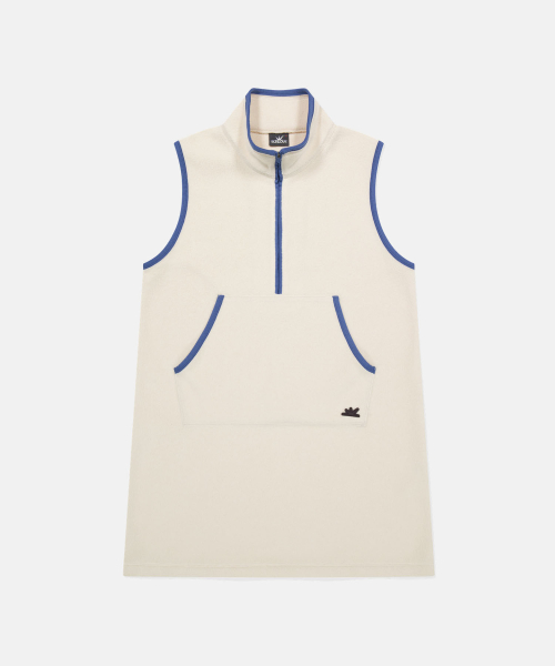 Polartec® Fleece Half ZIp Dress Ivory