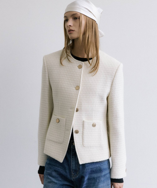 SHINING CLASSIC TWEED JACKET / IVORY