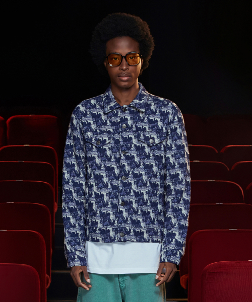 Жаккардовый жакет Wave / Navy