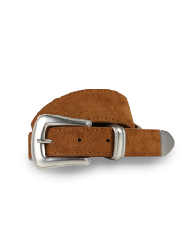 WESTERN LEATHER BELT SUEDE BROWN