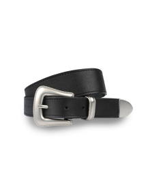 WESTERN LEATHER BELT BLACK