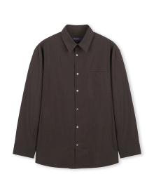 LOOSE FIT CREASE COTTON SHIRTS DARK BROWN