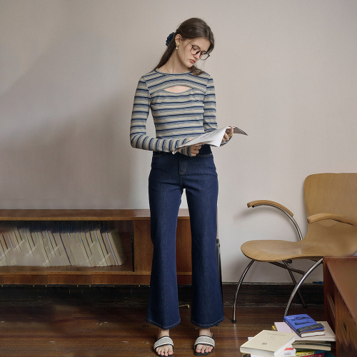 SR_Bootcut slim denim jeans