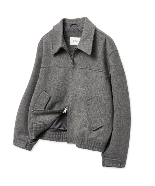 [PURE WOOL]울 블렌드 카라 블루종_그레이