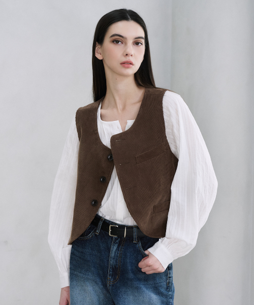 Классический рифлёный жилет Brown