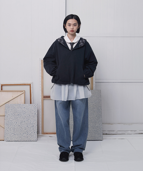 [oheshio] CHECK FRILL T-SHIRTS /追跡付 