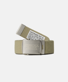 Military Web Belt Silver Buckle/Tan