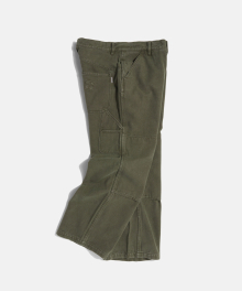 Washed Canvas Work Pants Moss Green