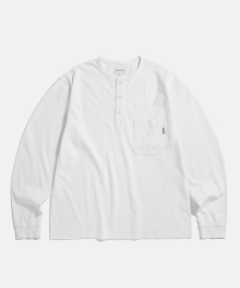 Wide Henley Neck LS Tee Off White