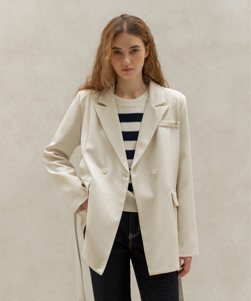 BELTED DOUBLE BREASTED JACKET_NHJK493 (ivory)