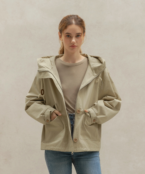 HOOD HALF TRENCH COAT_NHCT4104 (light beige)