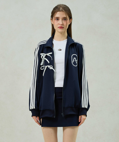 A RIBBON TRACK TOP / NAVY