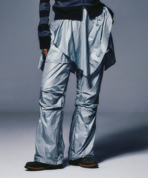 DRAPE LAYERED SKIRTPANTS LIGHT GRAY