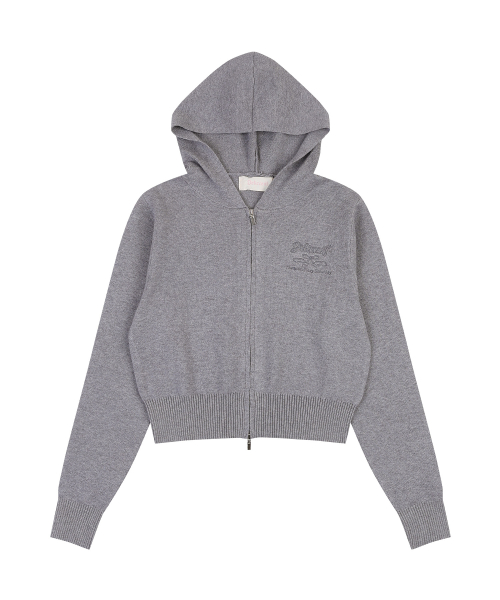 Мягкий кардиган на молнии с капюшоном [GRAY]