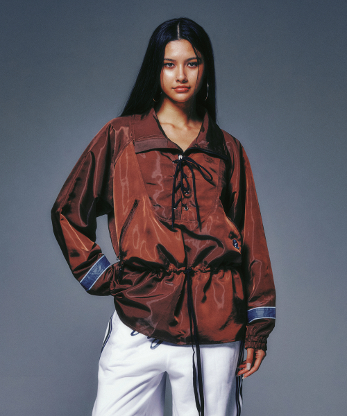 LACE UP ANORAK куртка BROWN