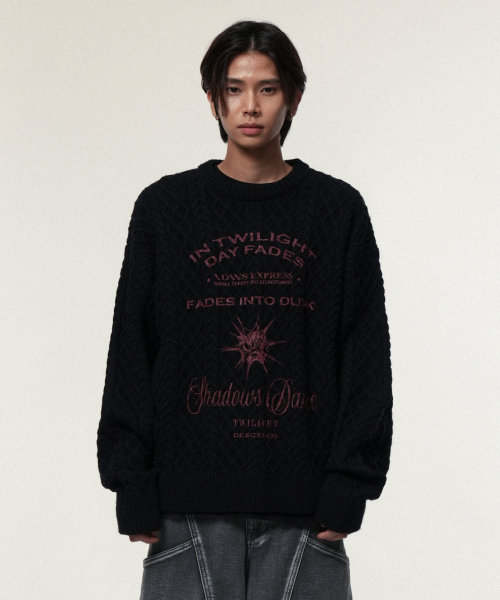 아이돈워너셀() Dusky Day Crewneck Knit Black 상품 이미지