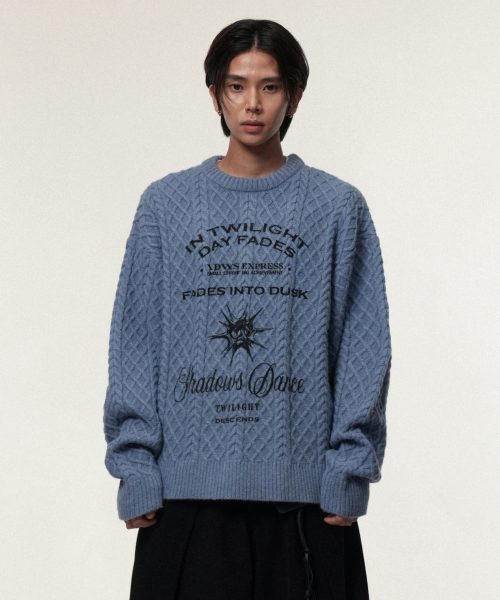 아이돈워너셀() Dusky Day Crewneck Knit Blue 상품 이미지
