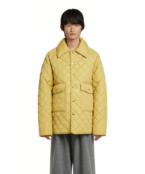 Collar Quilted Jacket_Yellow