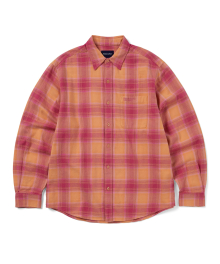 Shadow Plaid Flannel Shirt Pink