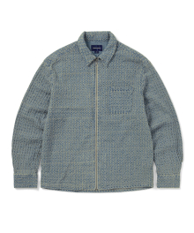 Damaged Denim Shirt Washed Blue