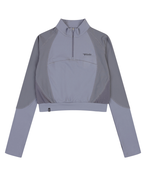 W ATHLETIC LONG SLEEVE HALF ZIP-UP [BLUE]