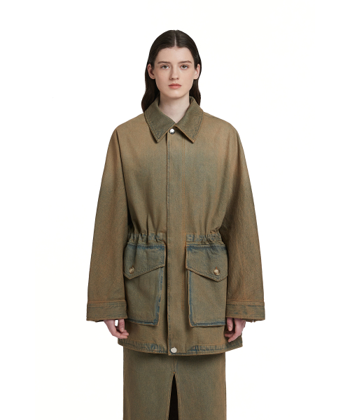 Drawstring джинсовая Jacket_Khaki
