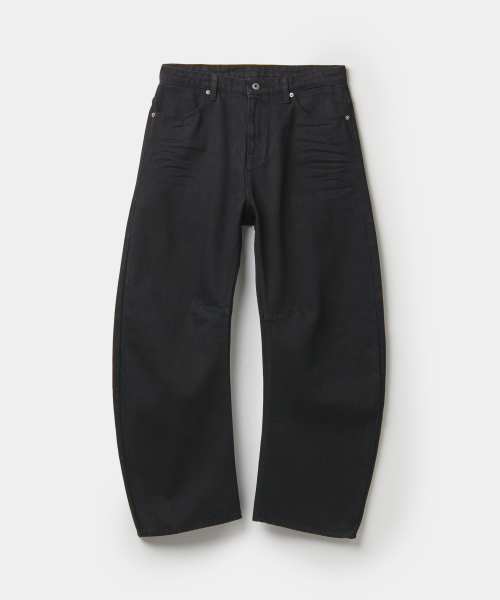 Фактурные джинсы изогнутого кроя (Black)