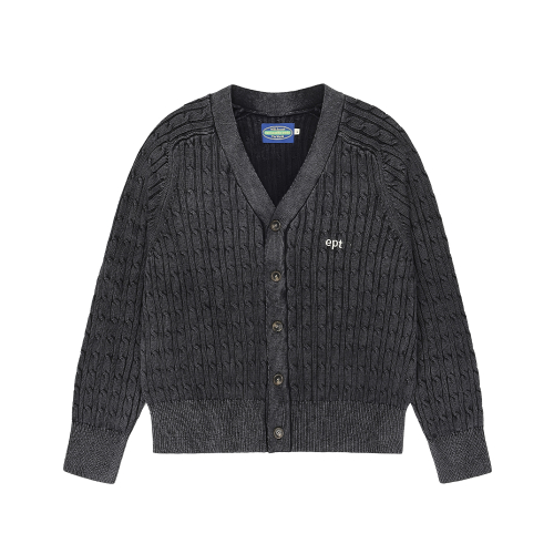 SAND WASHING KNIT CARDIGAN (чёрный)